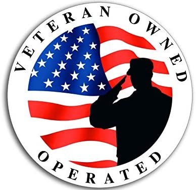 Round Veteran Owned & Operated Soldier Sticker (Vet Patriotic Flag Decal  Business) ? American Vinyl Stickers
