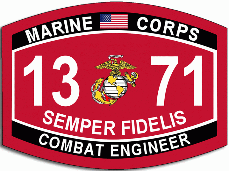 3×5 Inch Semper Fidelis 1371 Combat Engineer Sticker Officially